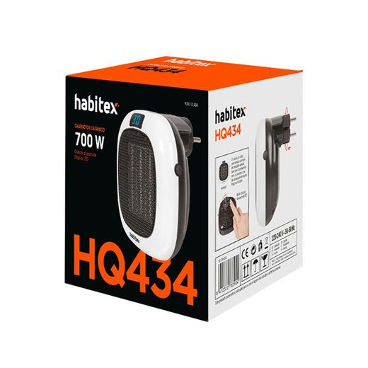 Calefactor mini HABITEX HQ434 700W Económico en consumo y temporizador 12 h. Ref. 9310R434