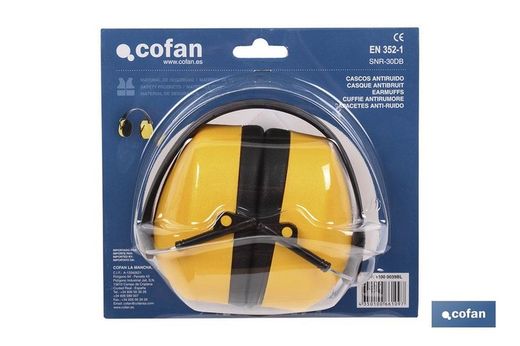 Auriculares de Protección | Antirruido | Color Amarillo | Fabricado en ABS y Poliestireno | Snr-30. Referencia 11000039