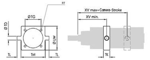 Charnela Intermedia Para Tirantes Rosca de Inoxidable Referencia VCNTI