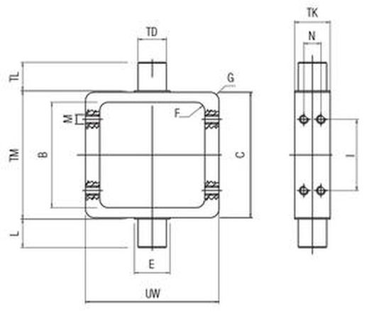 Charnela Intermedia de Acero Referencia XCN