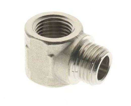 Racor En L Codo Macho-Hembra, Rosca de 1/8 y 1/4, Referencia 6070
