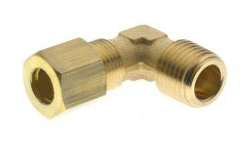 Racor en Codo con Rosca Macho con Bicono Universal, Tubo de 4 a 22 y Rosca de 1/8 a 3/4, Referencia 13280