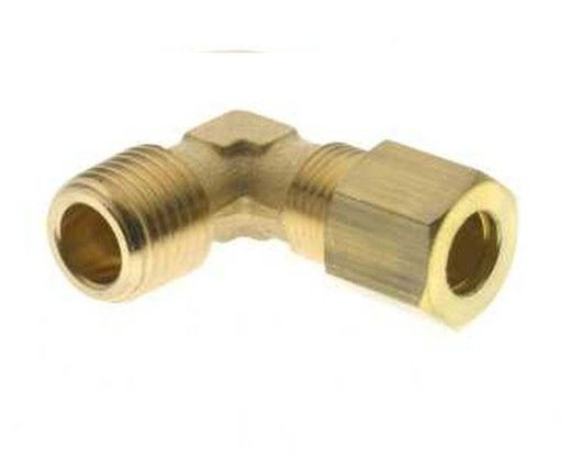 Racor en Codo con Rosca Macho con Bicono Universal, Tubo de 4 a 22 y Rosca de 1/8 a 3/4, Referencia 13280
