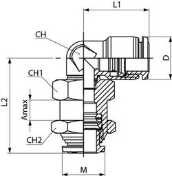 Racor Codo Orientable Intermedio Pasatabiques.