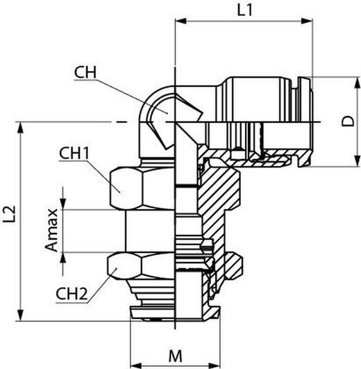 Racor Codo Orientable Intermedio Pasatabiques.