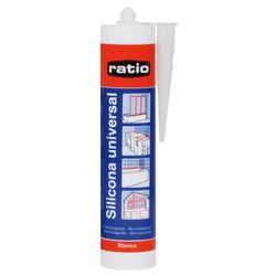 Silicona universal RATIO 280 ml Evita manchas de moho. Gran resistencia a la humedad