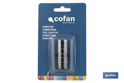 Conector doble para mangueras de jardín | Rosca macho para empalmes | Polietileno | Rápido de instalar. Referencia 90014011.