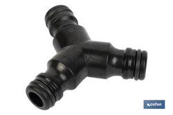 Conector triple en forma 'Y' para mangueras de jardín | Rosca macho para empalmes | Ideal para jardinería y agricultura. Referencia 90014012.
