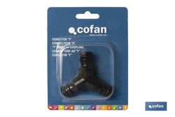 Conector triple en forma 'Y' para mangueras de jardín | Rosca macho para empalmes | Ideal para jardinería y agricultura. Referencia 90014012.