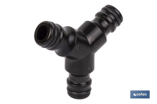 Conector triple en forma 'Y' para mangueras de jardín | Rosca macho para empalmes | Ideal para jardinería y agricultura. Referencia 90014012.