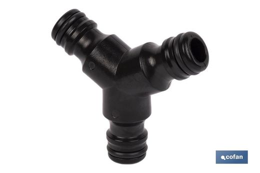Conector triple en forma 'Y' para mangueras de jardín | Rosca macho para empalmes | Ideal para jardinería y agricultura. Referencia 90014012.