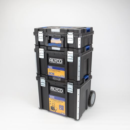 Conjunto Modular StackPro de 3 Cajas de Herramientas Pequeñas (S), Mediana (M) y Grande (L) – Alyco Ref. 129620