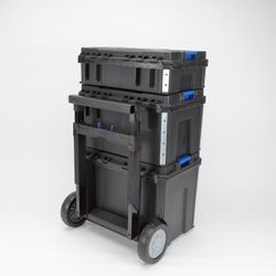 Conjunto Modular StackPro de 3 Cajas de Herramientas Pequeñas (S), Mediana (M) y Grande (L) – Alyco Ref. 129620