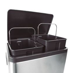 Cubo pedal doble HABITEX Desing 15+15L Dimensiones 40,2x33,4xh.53,5 cm. Ref. 238Y30