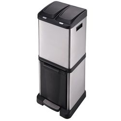Cubo pedal ecológico HABITEX 32 L Exterior cromado. REf. 228Y30