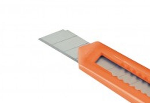 Cutter De Cuchilla Fragmentable De 9 Mm Con Guía De Plástico ALYCO ORANGE, Referencia 195630
