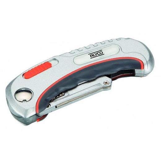 Cutter Abatible Cuchilla Trapezoidal Con Mango Metálico ALYCO ORANGE, Referencia 170805