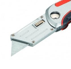 Cutter Abatible Cuchilla Trapezoidal Con Mango Metálico ALYCO ORANGE, Referencia 170805