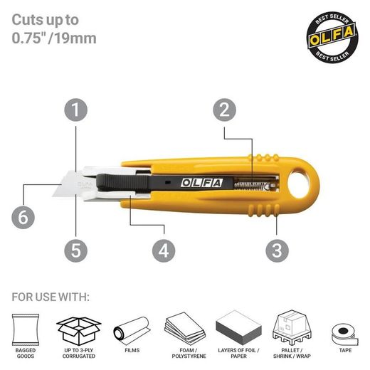 Cutter De Seguridad Auto-Retráctil Olfa . Referencia Sk-4.
