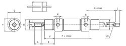 Cilindro Neumatico Doble Efecto Vastago Pasante Magnetico, Tipo DEM, Serie A95, De Diametro 40, Carrera De 10 a 500 Milimetros, Referencia AJ