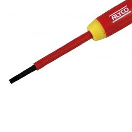 Destornillador aislado de boca recta con mango bimaterial Alyco, Referencia 119361 a 119364