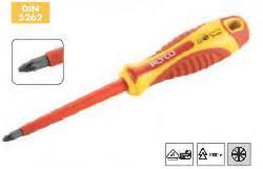 Destornillador De Boca Pozidrive Pz Aislado 1000V ALYCO ORANGE Pz0, Pz1 y Pz2, Referencia 170395,170396 y 170397