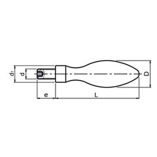 Manilla Fija De Aluminio Con Espiga Roscada,Din 39-E . Referencia 330010