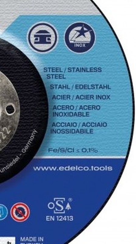 Disco de corte metal para máquina portátil AS 30 S INOX Superior. Edelco