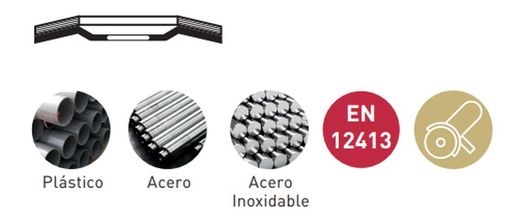 Disco láminas con tela de Zirconio y soporte de fibra. Diámetro 115  y 125 milímetros.  Referencia K0-Mussol.