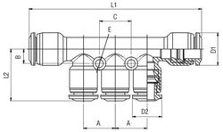 Distribuidor Multiple De Reduccion Tubo-Tubo 3 Salidas
