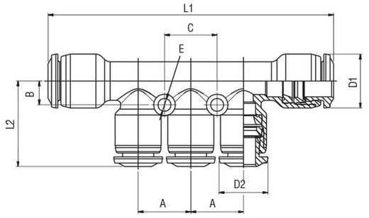 Distribuidor Multiple De Reduccion Tubo-Tubo 3 Salidas