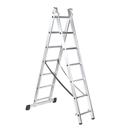 Escalera transformable ALTIPESA 2 tramos Cintas de seguridad antiapertura. REf. 2426C2x7 y 2426C2x9