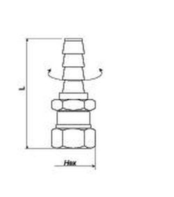 Espiga Rosca Gas Bsp Hembra Para Manguera De 1/4, Referencia GH 148
