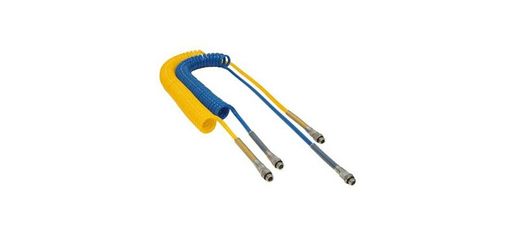Tubo Espiral De Poliuretano De 98 Shore Con Terminales Rectos, Montada Con Racores De 3/8, Referencia ES