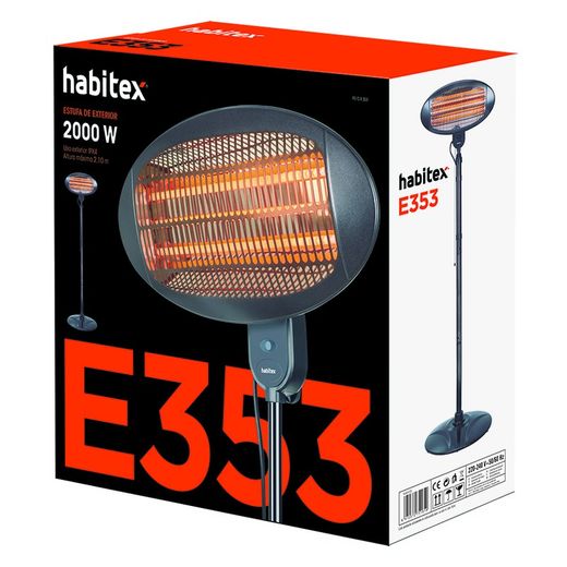 Estufa eléctrica de exterior HABITEX E353 Con altura regulable 180 a 210 cm. Ref. 9310R353