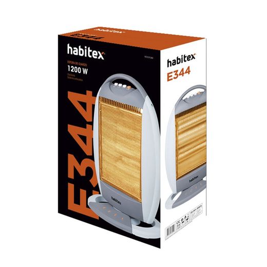 Estufa halógena HABITEX E344 1200 W Sistema antivuelco y oscilante. Ref. 9310R344