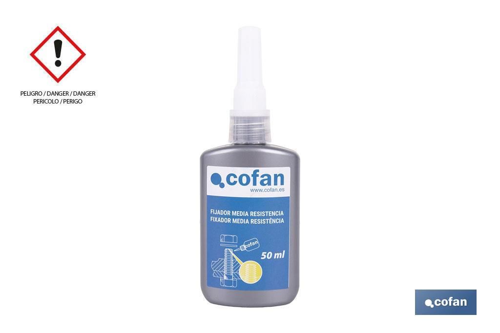 Fijador de Roscas 50 ml | Sellador de roscas nivel de fuerza medio | Asegura conexiones de tornillo y evita su liberación. Ref.15000243