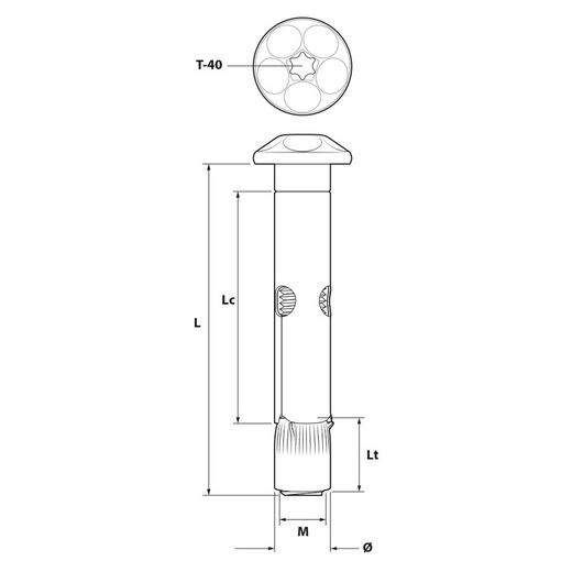 Fixbolt Tornillo Inviolable Tx Cincado