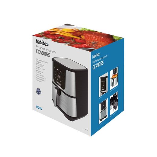 Freidora de aire HABITEX CC49055 1600/1800W 5,5 L Panel digital, 7 programas. Ref. 1450Y490