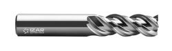 Fresa Frontal 3 labios de Metal Duro Grano Uf, helice 45º para Aluminio Pulido Espejo, Referencia 9437