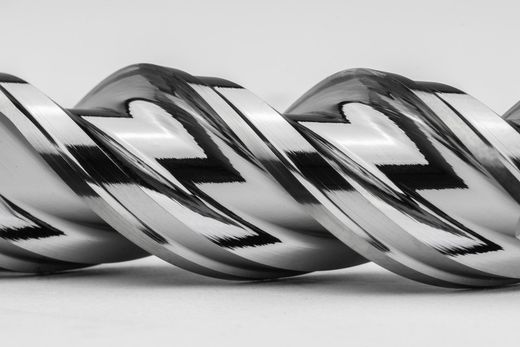 Fresa Frontal 3 labios de Metal Duro Grano Uf, helice 45º para Aluminio Pulido Espejo, Referencia 9437