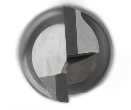 Fresa Frontal de 2 Labios de Metal Duro Grano Uf, 45º para Aluminio, Referencia 9427