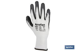 Guantes 100 % de poliéster | Impregnados para mayor seguridad | Flexibles | Protección y confort | Sin costuras Nitrilo Gris. Referencia 11000123
