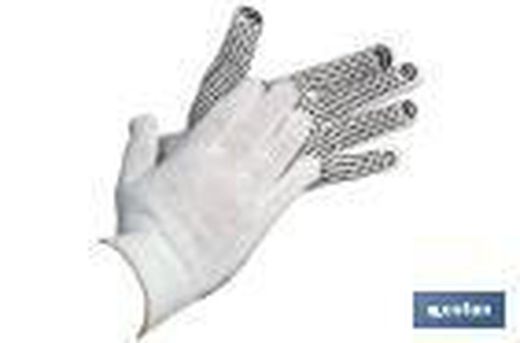 Guantes de punto de algodón con adherencia de PVC en la palma | Adherencia extra | Cómodos y resistentes. Con puño elástico. referencia 11000048