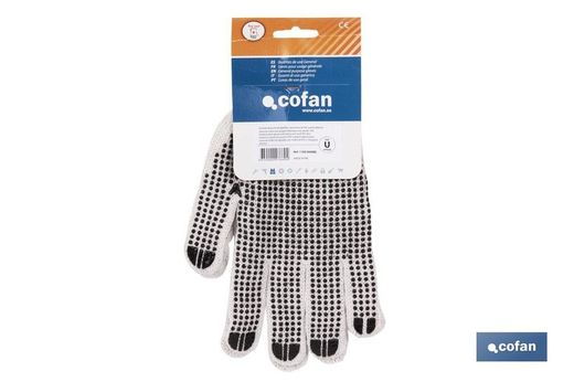 Guantes de punto de algodón con adherencia de PVC en la palma | Adherencia extra | Cómodos y resistentes. Con puño elástico. referencia 11000048