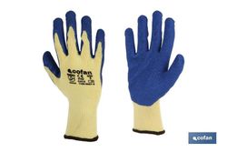 Guantes de tela y palma de látex | Adherencia correcta y resistentes | Ideales para trabajos manuales | Cómodos y adaptables. Referencia 11000067.