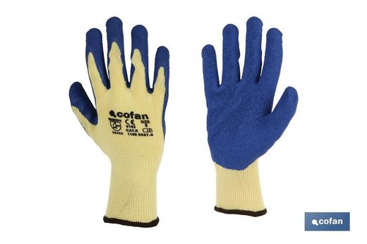 Guantes de tela y palma de látex | Adherencia correcta y resistentes | Ideales para trabajos manuales | Cómodos y adaptables. Referencia 11000067.