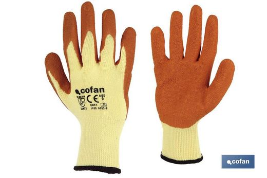 Guantes de tela y palma de látex | Adherencia correcta y resistentes | Ideales para trabajos manuales | Cómodos y adaptables, Referencia 11000053