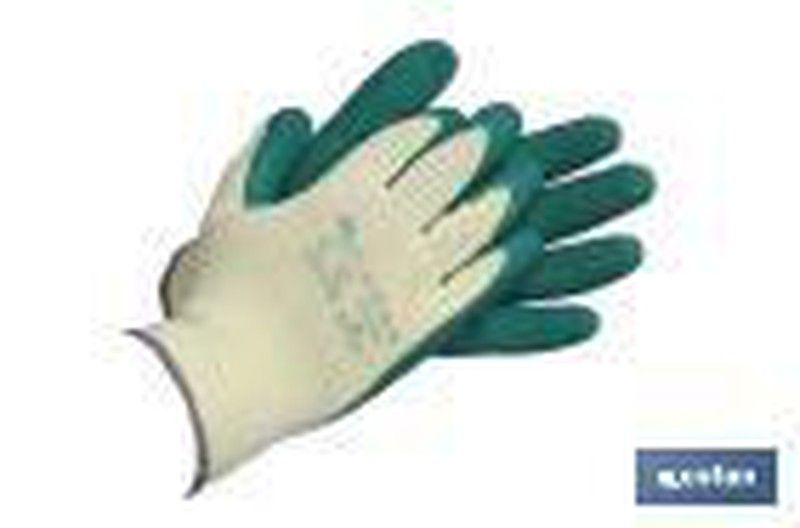 Guantes de tela y palma de látex | Adherencia correcta y resistentes | Ideales para trabajos manuales | Cómodos y adaptables. Referencia 11000050