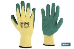 Guantes de tela y palma de látex | Adherencia correcta y resistentes | Ideales para trabajos manuales | Cómodos y adaptables. Referencia 11000050